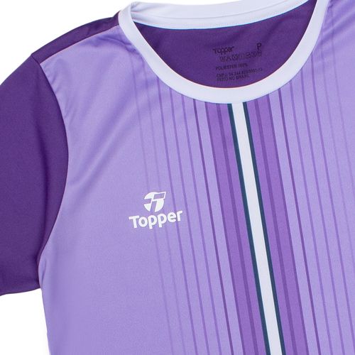 Camiseta Feminina Topper Stripes Roxo/branco