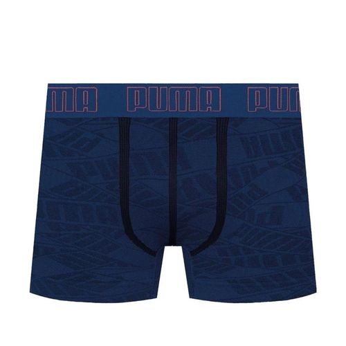 Cueca Boxer Masculina Puma Sem Costuras Estampada Azul