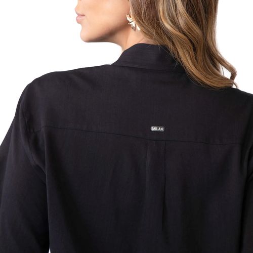 Camisa Cropped Feminino Milani Kate Preto