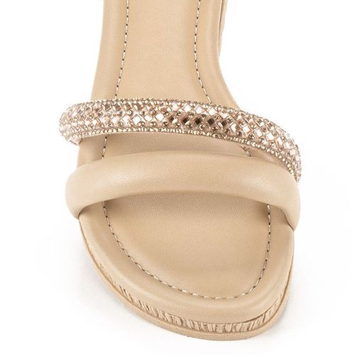 Sandália Infantil Pink Cats Flatform com Brilhos Bege