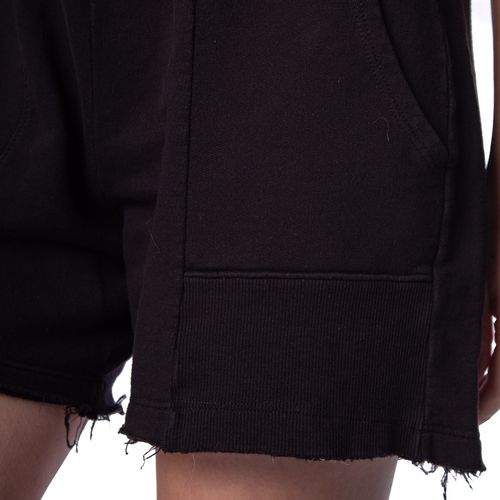Short Feminino Over Surf Moletom Desfiado Preto