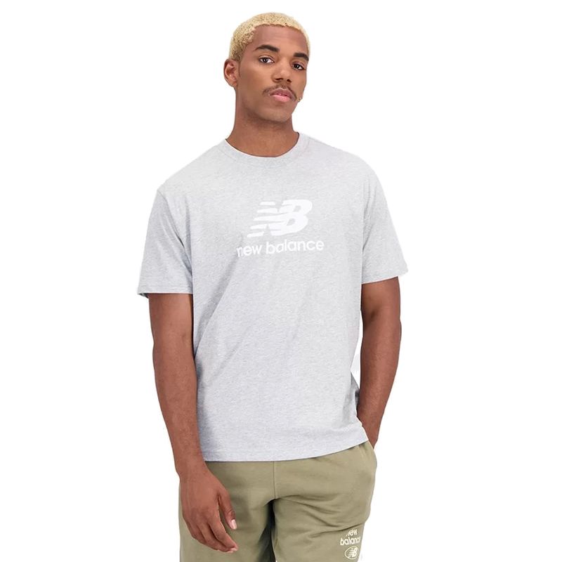 Camiseta Masculina New Balance Essential Basic Cinza Claro Lojas Radan Lojas Radan