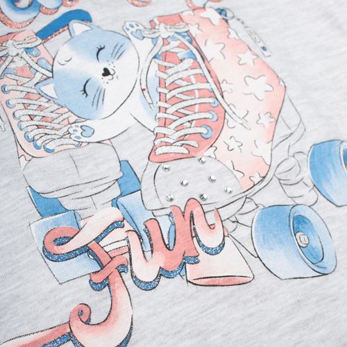 Blusa Infantil Boca Grande Menina Fun Cinza