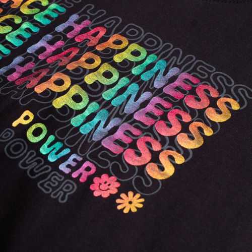 Blusa Cropped Juvenil Rovitex Peace Preta