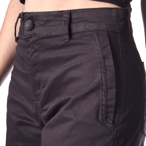 Short de Sarja Feminino Pitt Cintura Média Preto