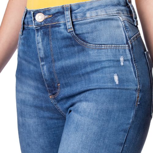 Calça Jeans Feminina Sawary Super Lipo Estonado Azul