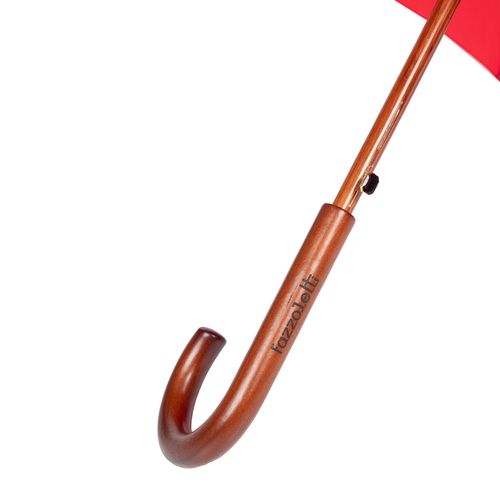 Guarda-Chuva Fazzoletti Longo com Cabo de Madeira Vermelho