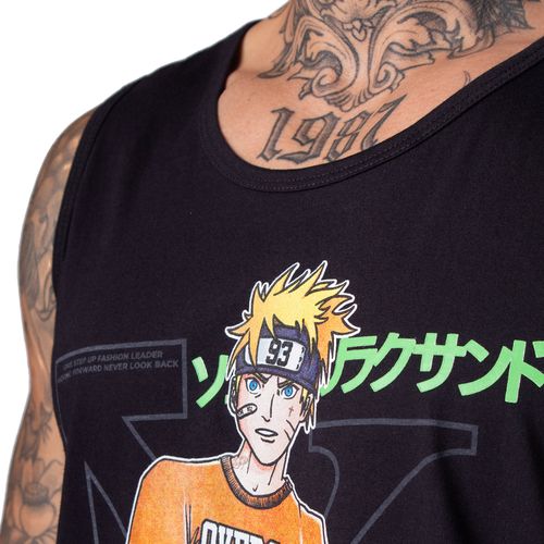 Regata Masculina Over Surf Estampa Anime Preto