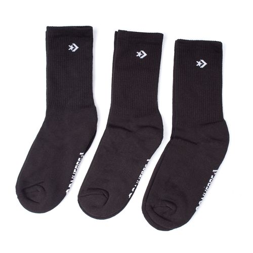 Kit c/ 3 Meias Unissex Converse Star Chevron Cano Médio Preto