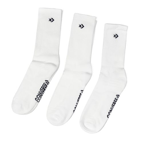 Kit c/ 3 Meias Unissex Converse Star Chevron Cano Médio Branco