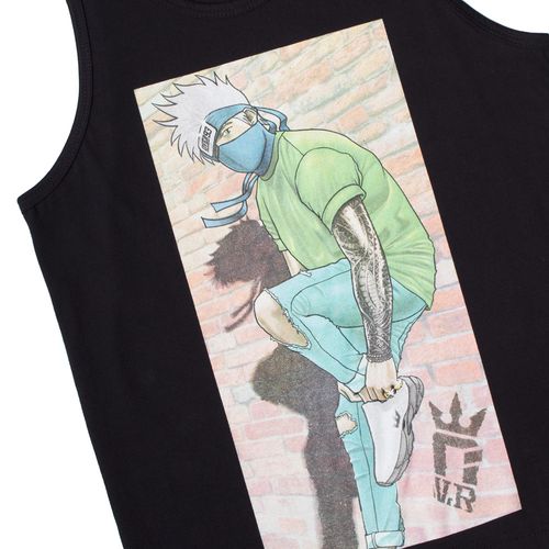 Regata Infantil Over Surf Anime Tatuado Preto