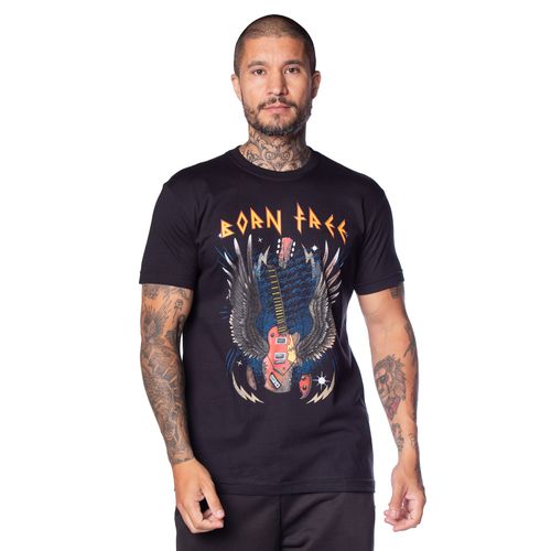 Camiseta Masculina Over Surf Born Free Preto