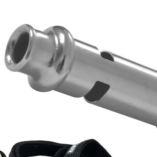 Apito Poker Mesário Metal com Cordão Prata