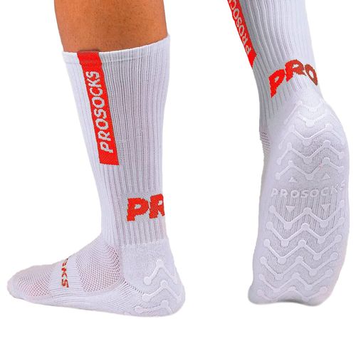 Meia de Futebol ProSocks UltraGrip Branco/vermelho