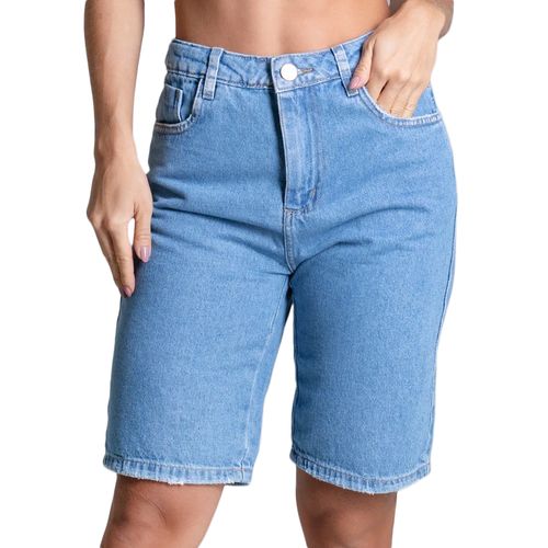 Bermuda Jeans Feminina Sawary Jorts Azul