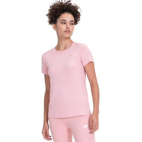Camiseta Feminina New Balance Relentless Logo Rosa Antigo