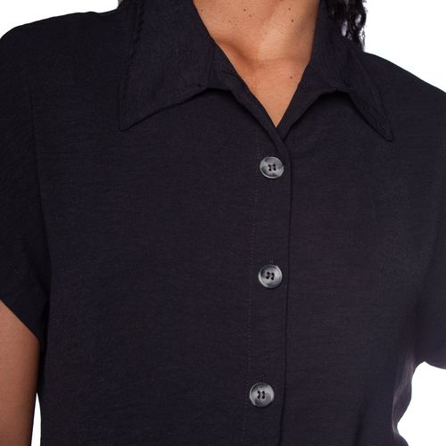 Chemise Feminina Averzzy Manga Curta Preto