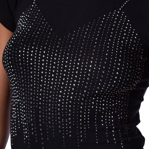 Blusa Feminina Sfigmos com Aplicação de Strass Preto