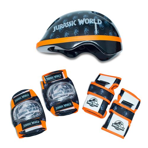 Kit de Proteção Infantil Froes Jurassic World Iniciante Preto/laranja