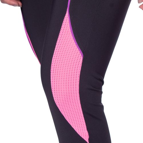 Calça Corsário Feminina Estilo do Corpo Powerfit Recortes Preto/rosa