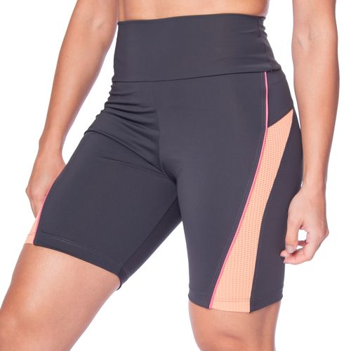 Bermuda Feminina Estilo do Corpo Powerfit com Recorte Cinza Escuro