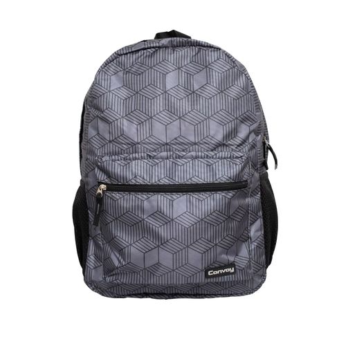 Mochila Unissex Convoy Estampa Geométrica Cinza Escuro