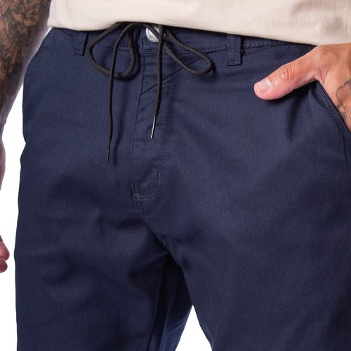 Calça de Sarja Masculina Gangster Slim com Cordão Marinho