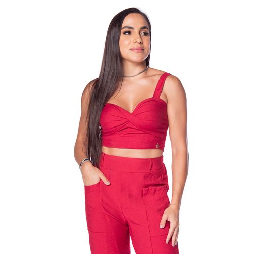 Top Feminino Averzzy Torção Vermelho