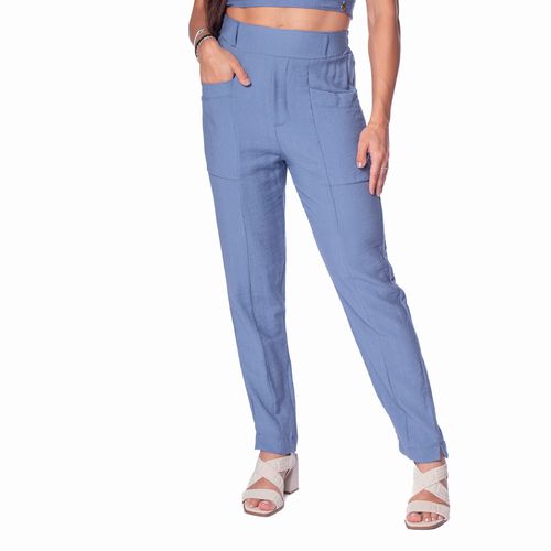 Calça Feminina Averzzy com Bolsos Frontais Azul