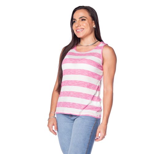 Regata Feminina Averzzy Listras Rosa/bege
