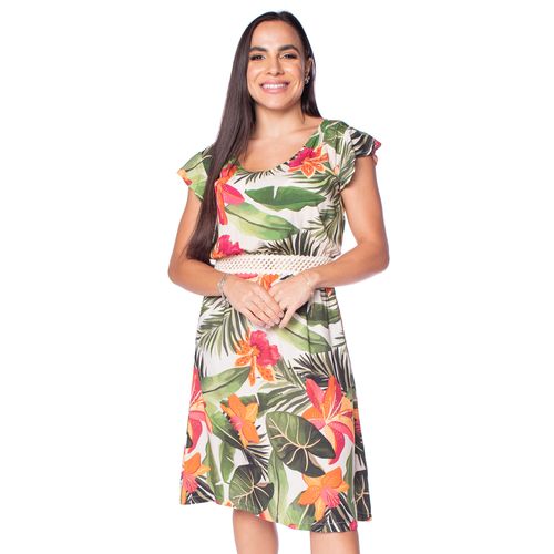 Vestido Feminino Giraffe Estampado Verde