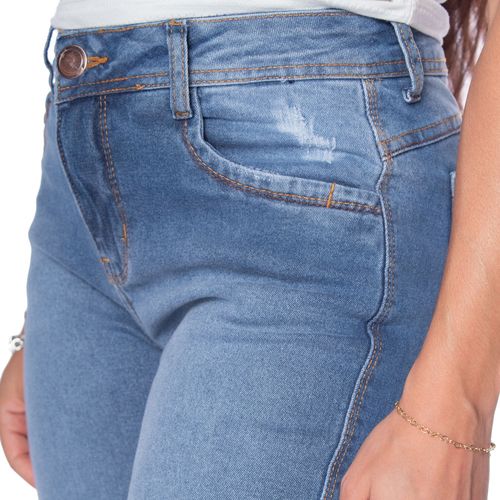 Calça Jeans Feminina Pitt Skinny Push Up Azul