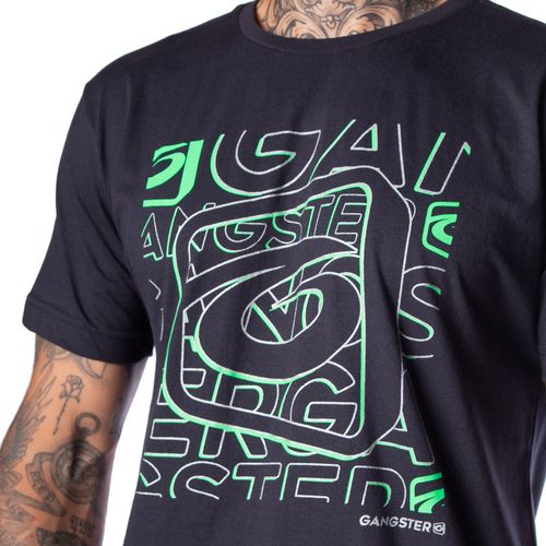 Camiseta Masculina Gangster Regular Logo Preto