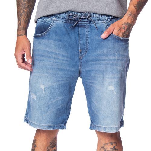 Bermuda Jeans Masculina Gangster Jogger Azul