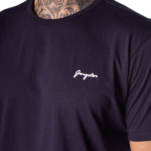 Camiseta Masculina Gangster Manga Curta Básica Marinho