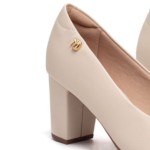 Sapato Feminino Modare com Salto Bloco Creme