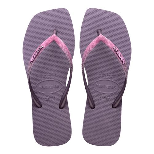 Chinelo Feminino Havaianas Slim Square Glitter Roxo