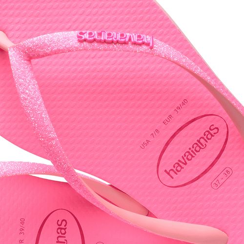 Chinelo Feminino Havaianas Slim Glitter Neon Rosa