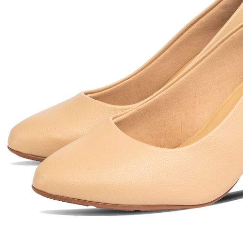 Sapato Feminino Modare com Salto Bloco Bege