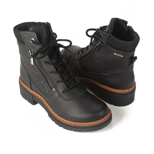 Bota Feminina Dakota Coturno de Couro Preto