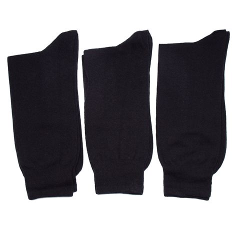 Kit com 3 Meias Sociais Masculina Selene Cano Alto Preto