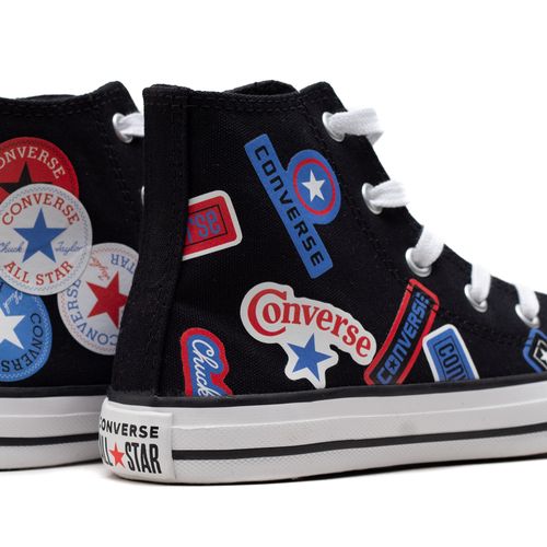Tênis Infantil Converse Chuck Taylor All Star Hi Patches Preto/branco