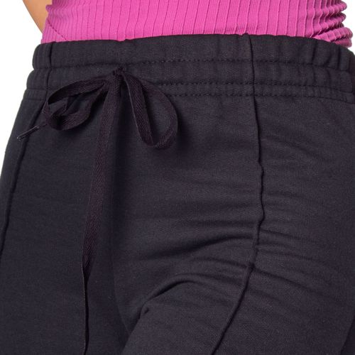 Calça de Moletom Feminina Desayner Wide Leg Preto