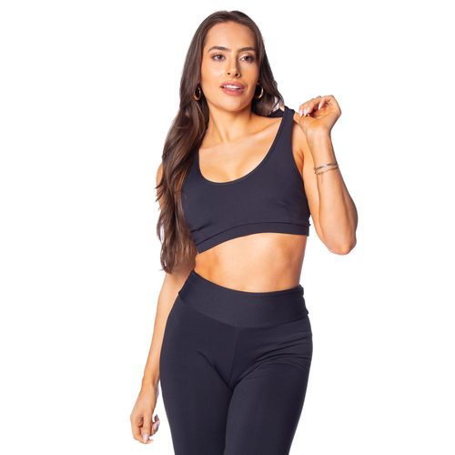 Top Feminino Estilo do Corpo Nadador Básico Preto