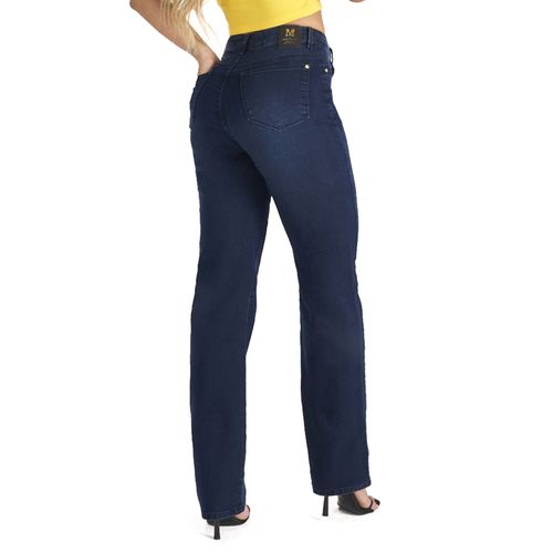 Calça Jeans Feminina Max Denim Reta Azul Escuro