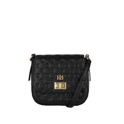 Bolsa Feminina Rafitthy Monograma em Relevo Preto