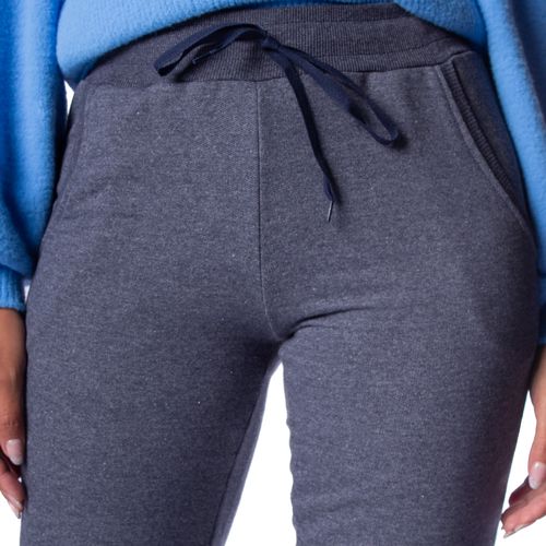 Calça de Moletom Feminina Desayner Punho Elástico Marinho