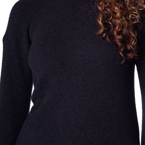 Blusa Feminina Biamar Tricot Fio Pluma Gola Média Preto