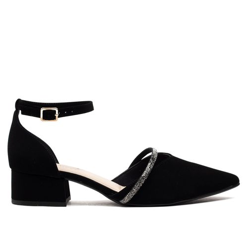 Sapato Scarpin Feminino Bebecê Salto Grosso Preto
