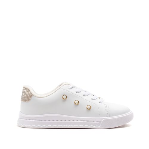 Tênis Infantil Molekinha Com Pérolas Branco/dourado